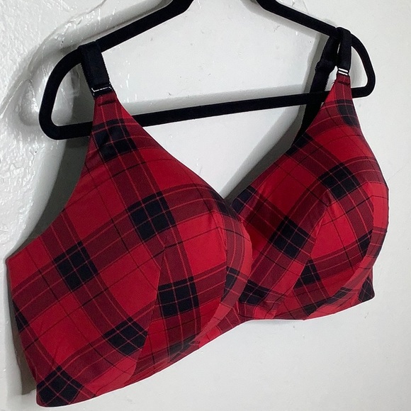 Torrid Curve H20 non padded no wire full coverage plaid pattern bra SZ 46DDD EUC - Picture 2 of 14